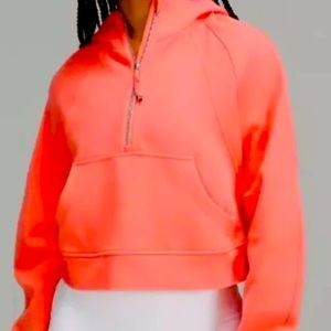 Lululemon Scuba Oversized 1/2 Zip Hoodie Raspberry Cream M/L